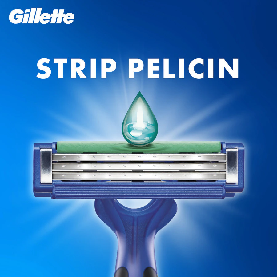 Gillette Pencukur Blue Simple 3 Alat Cukur x3 - Gambar 2