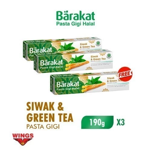 [B2G1] Barakat Pasta Gigi Siwak & Greentea Tube 190gr - Gambar 3
