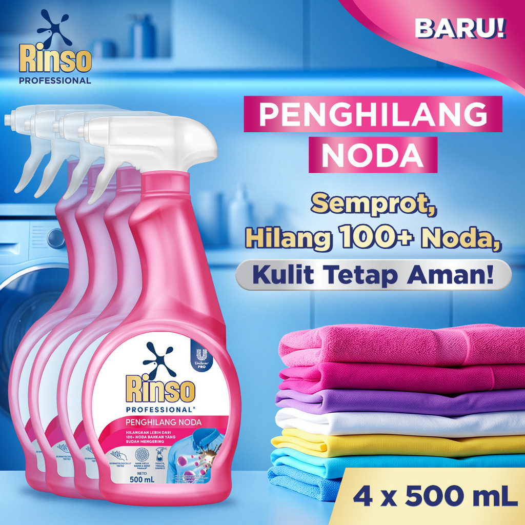[BARU] Rinso Stain Remover Penghilang Noda Spray 500mL X4