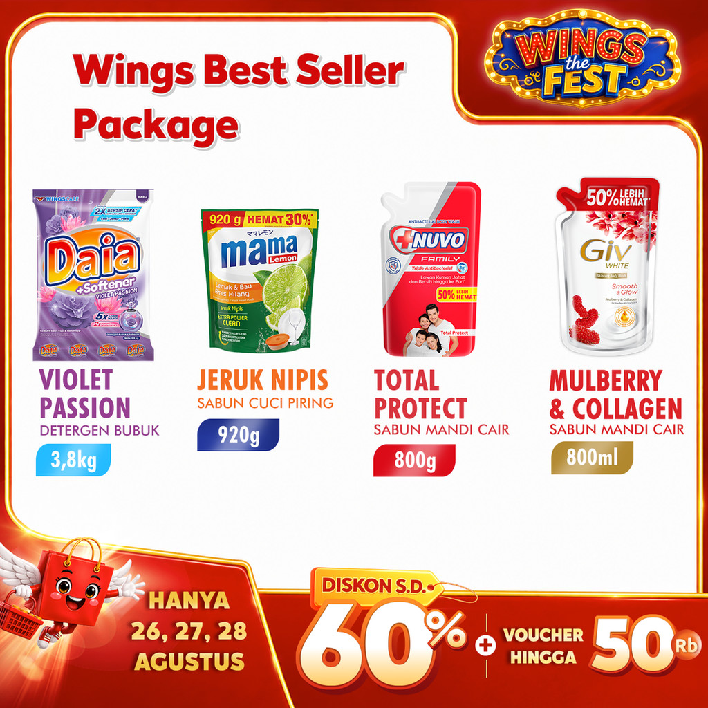 Wings Best Seller Package (Daia, Mama Lemon, Nuvo, Giv)
