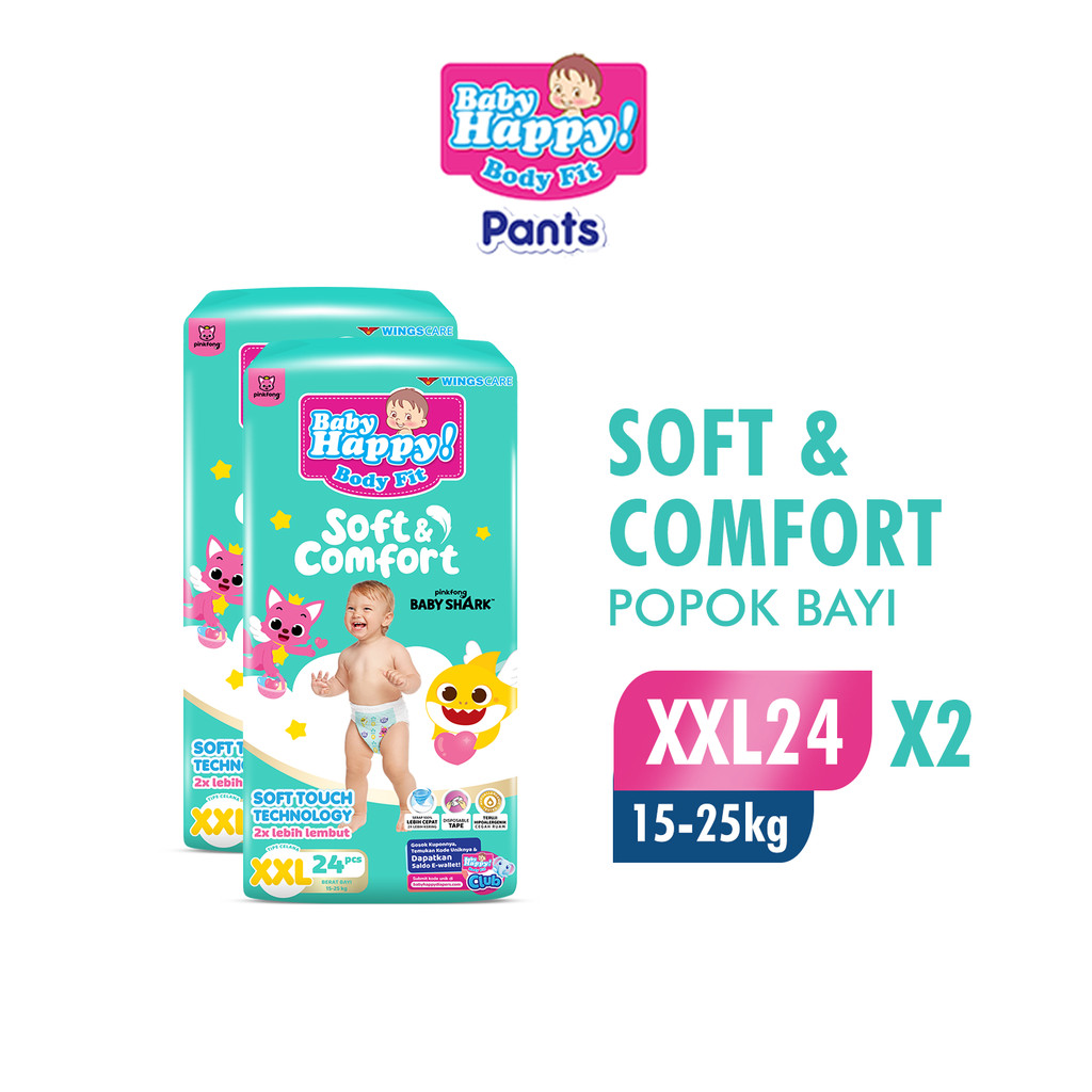 Baby Happy Pants Popok Celana Soft & Comfort XXL 24 x2
