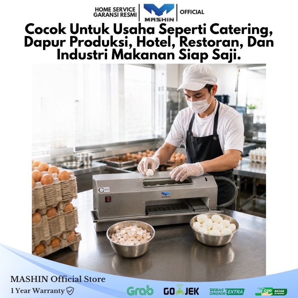 Mashin - Mesin Kupas Kulit Telur Alat Kupas Telur Rebus Otomatis 1500-2000Telur/Jam Dapur Komersil Stainless MBG Resto - Gambar 2
