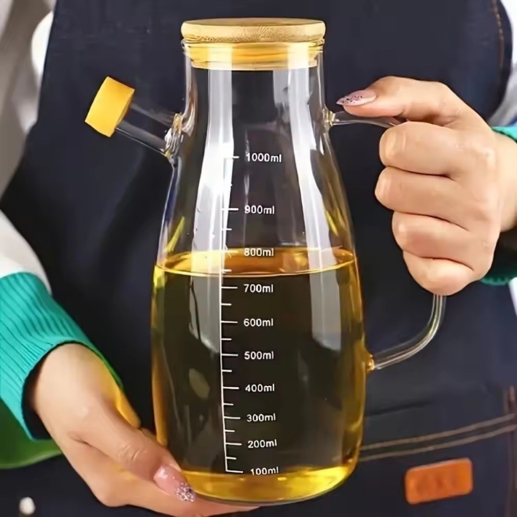 One Two Cups Teko Wadah Minyak Kaca Borosilikat 1L - Gambar 3