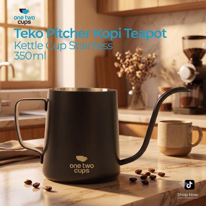 Terbaik Affselv x One Two Cups Teko Kopi Leher Angsa Gooseneck Pour Over Drip Kettle AA049 One Two Cups 350ml Stainless Steel 304 Paling keren - Gambar 3