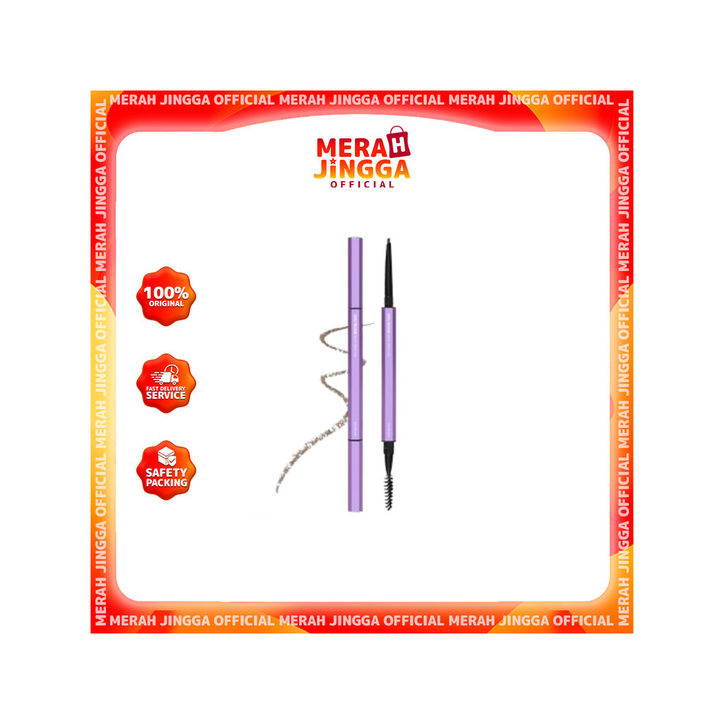 SOULYU Triple Precision Brow Perfector Pensil Alis Creamy Pigmented Ujung Presisi Water Proof Tahan Lama 12 Jam / Merah Jingga Official