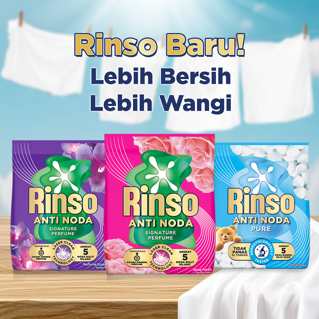 [Lebih Hemat 25%] Rinso Baru Detergen Bubuk Varian Rose Fresh 1440g x3 - Gambar 3