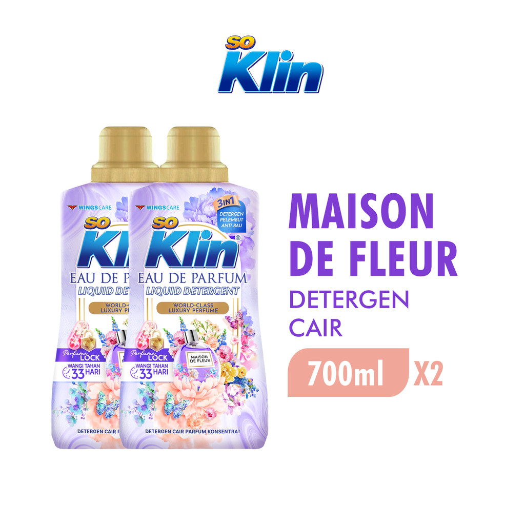 SoKlin Eau de Parfum Liquid Detergent Maison De Fleur Btl 700ml x2