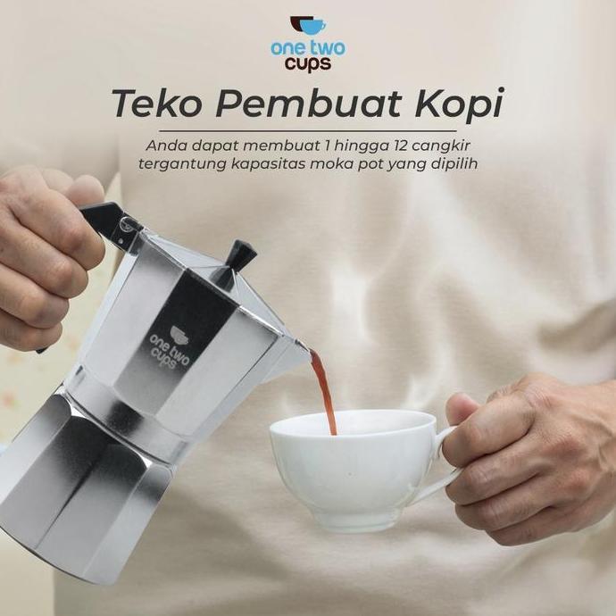 Terbaik One Two Cups Moka Pot Espresso Coffee Maker Stovetop - JF112 teko kopi Paling keren - Gambar 4