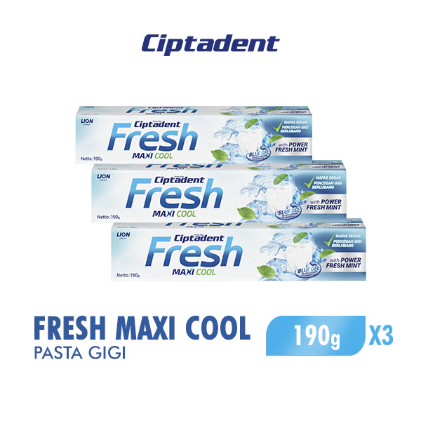 Ciptadent Pasta Gigi Maxi Cool Fresh Tube 190 gr x3