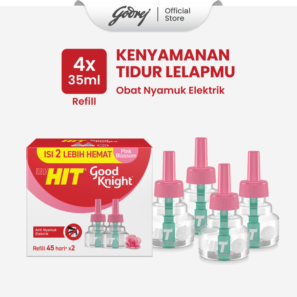 Hit Good Knight Refill Pink Blossom Multipack x2 - Refill Obat Nyamuk Elektrik - Bunuh Nyamuk Penyebab Demam Berdarah (DBD)