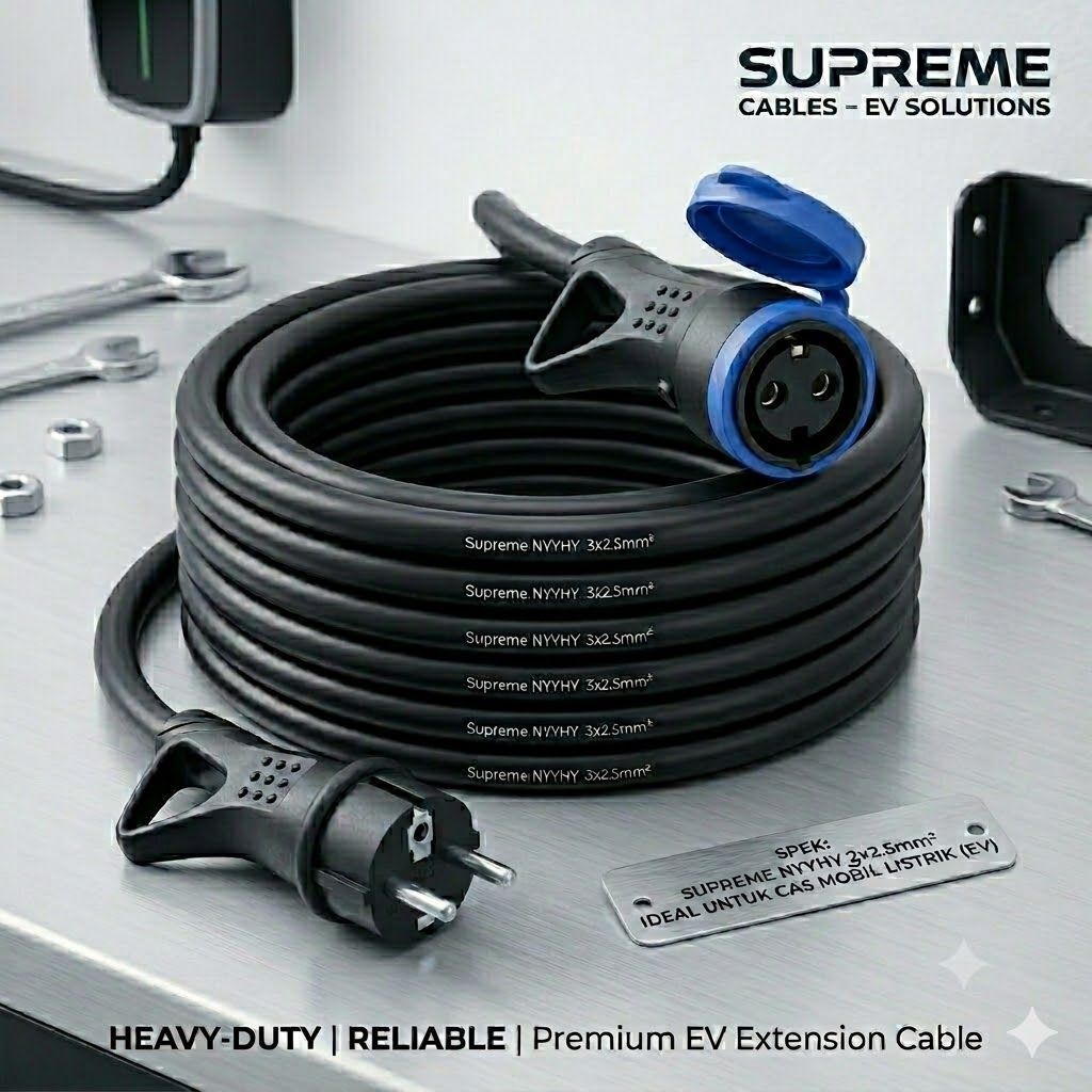 3x2.5mm2 NYYHY 16A EV extension cable cord charger outdoor extension ...