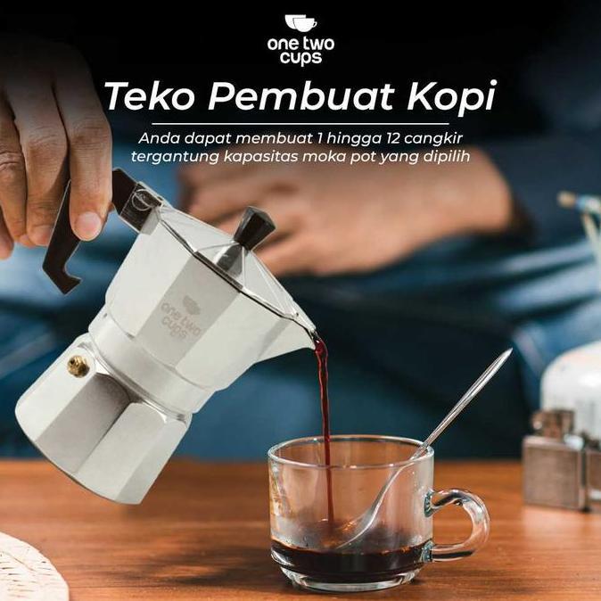 Terbaik Mokapot Aluminum 1 2 3 6 9 12 Teko Pembuat Kopi Espresso Instan on Stove 50ml 100ml 150ml 300ml 450ml 600ml Paling keren - Gambar 3