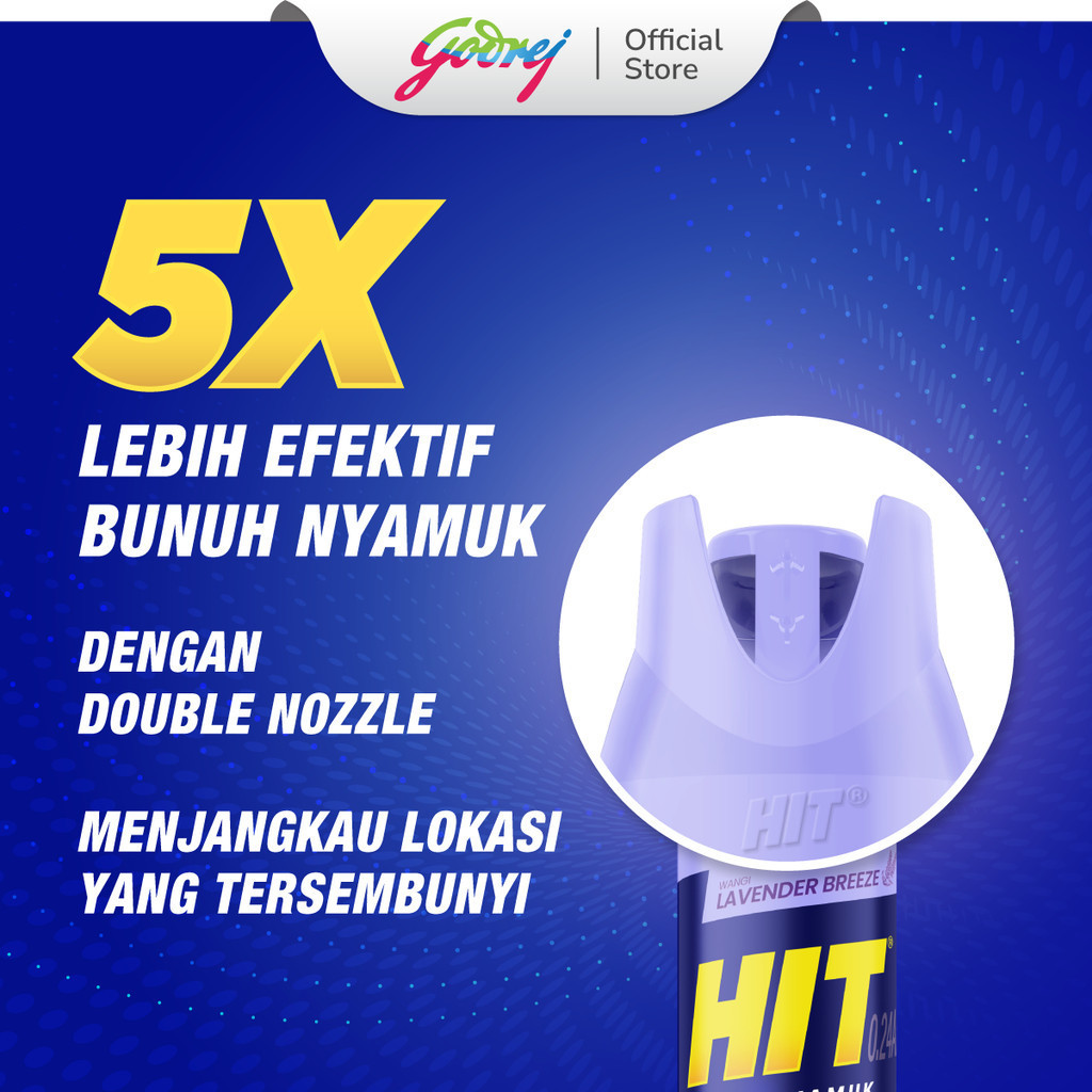 Hit Aerosol Lavender Breeze 750ml x2 - Obat Nyamuk - Bunuh Nyamuk Penyebab Demam Berdarah (DBD) - Gambar 2