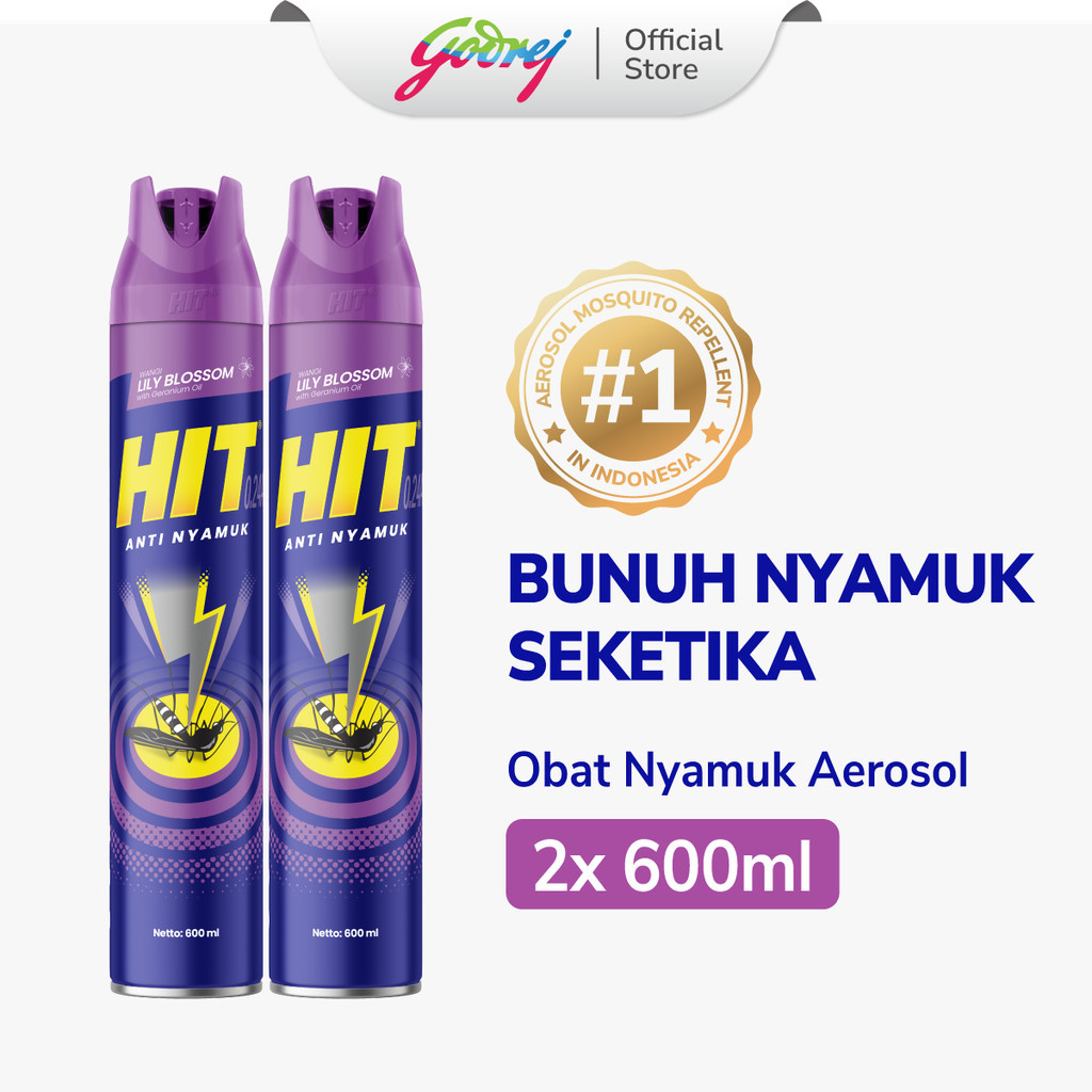 Hit Aerosol Lily Blossom 600ml x2 - Obat Nyamuk - Bunuh Nyamuk Penyebab Demam Berdarah (DBD)