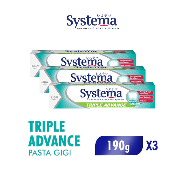 Systema Pasta Gigi Triple Advance Tube 190 gr x3
