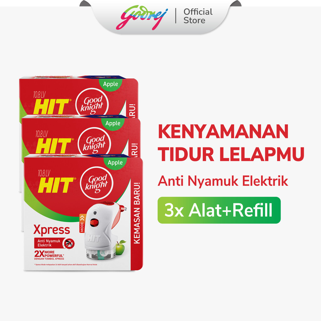 Hit Good Knight Xpress Set x3 - Obat Nyamuk Elektrik - Bunuh Nyamuk Penyebab Demam Berdarah (DBD)