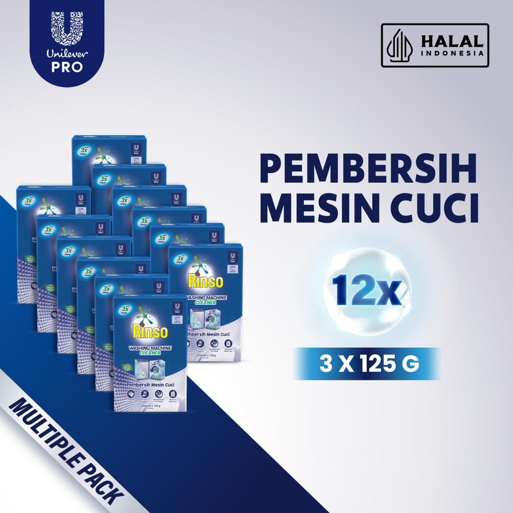 Rinso Washing Machine Cleaner Pembersih Mesin Cuci 3x125gr - x12