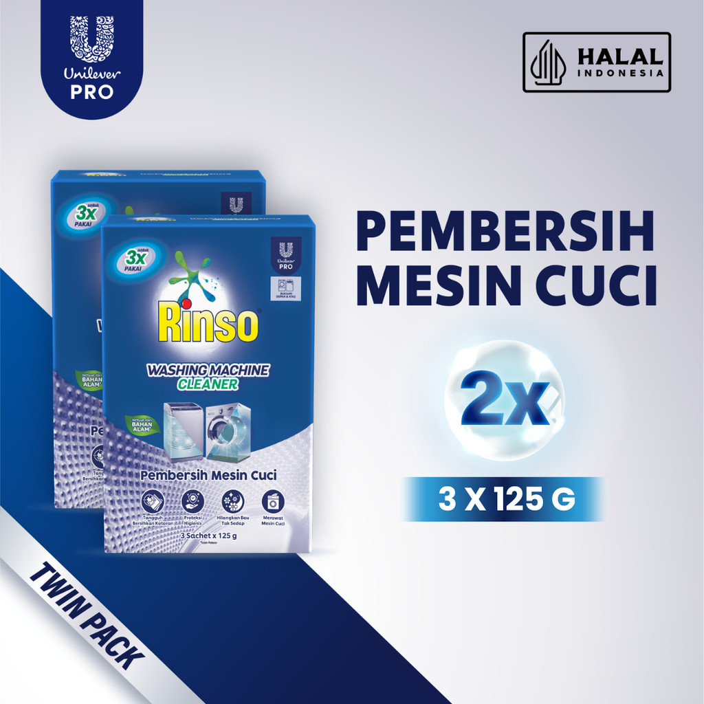 Rinso Washing Machine Cleaner Pembersih Mesin Cuci 3x125gr - Twinpack