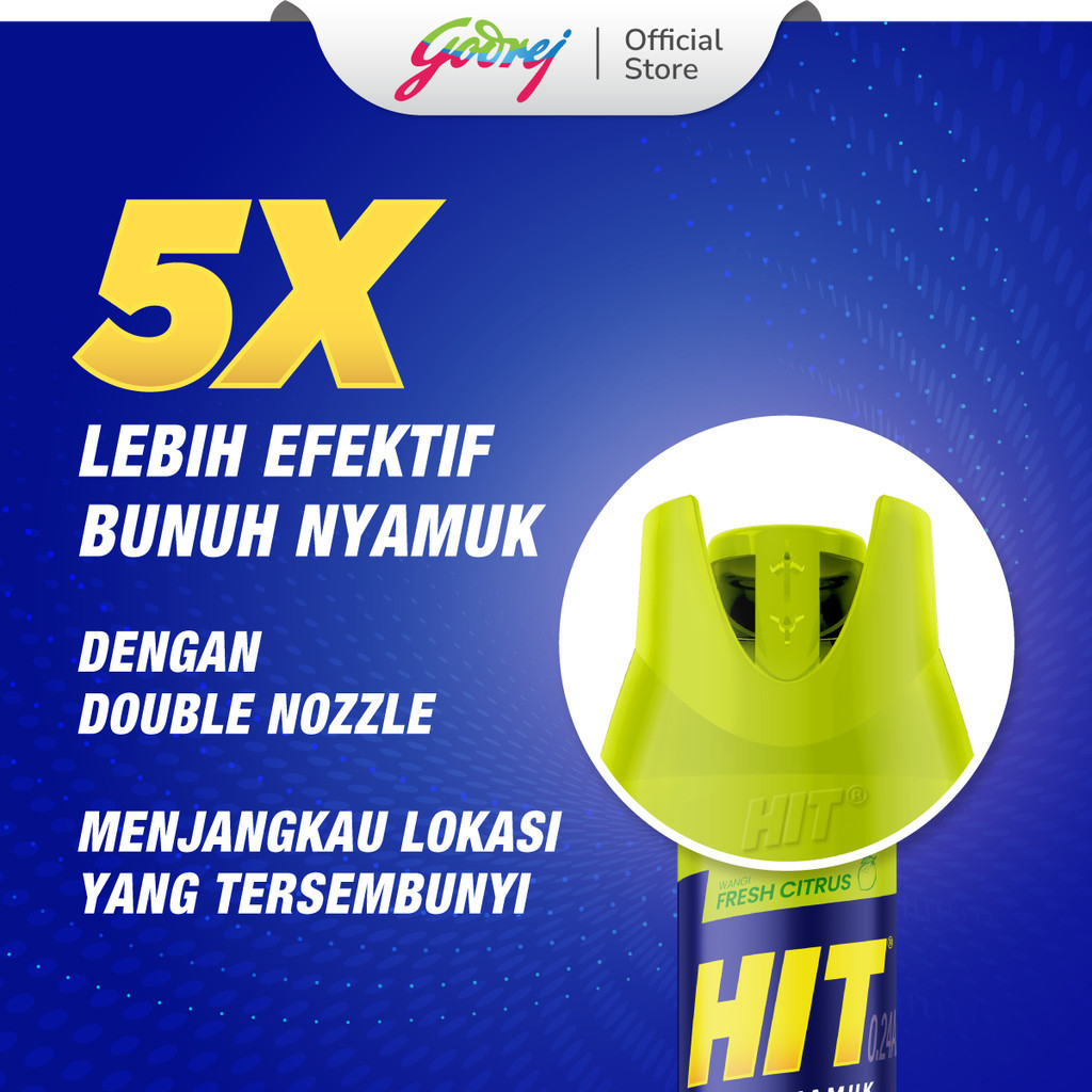 HIT Aerosol Expert Fresh Citrus 600ml x2 - Obat Nyamuk - Bunuh Nyamuk Penyebab Demam Berdarah (DBD) - Gambar 2