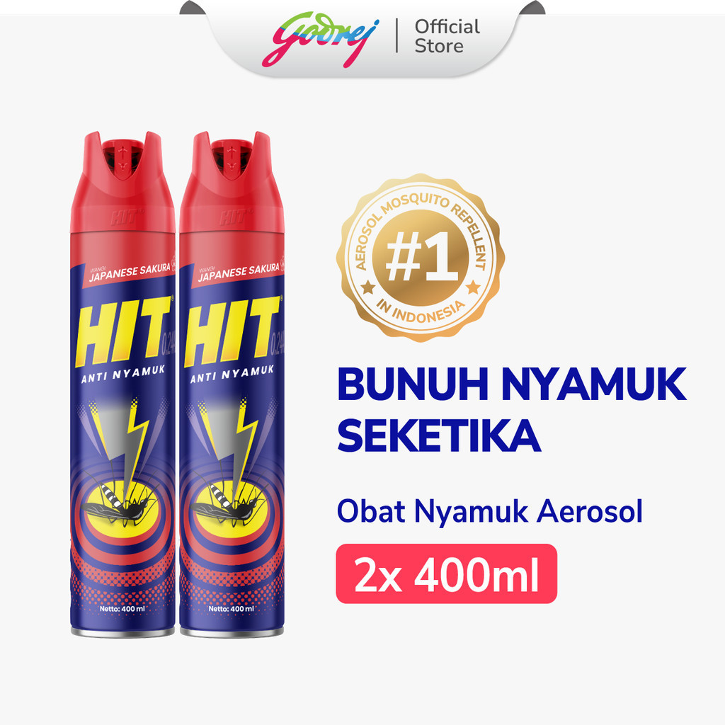 Hit Aerosol Japanese Sakura 400ml x 2 - Obat Nyamuk - Bunuh Nyamuk Penyebab Demam Berdarah (DBD)