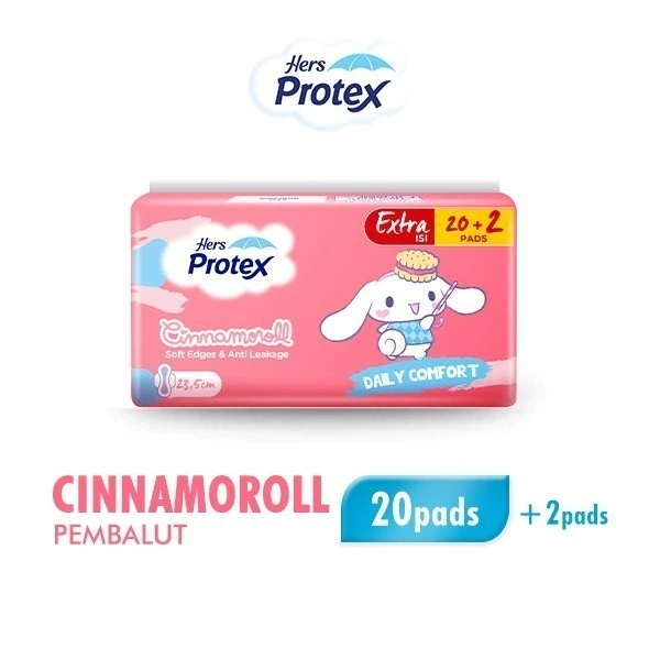 Hers Protex Daily Comfort Day Pembalut Wanita Cinnamoroll Bag Isi 20 + 2 Pcs x3 - Gambar 2