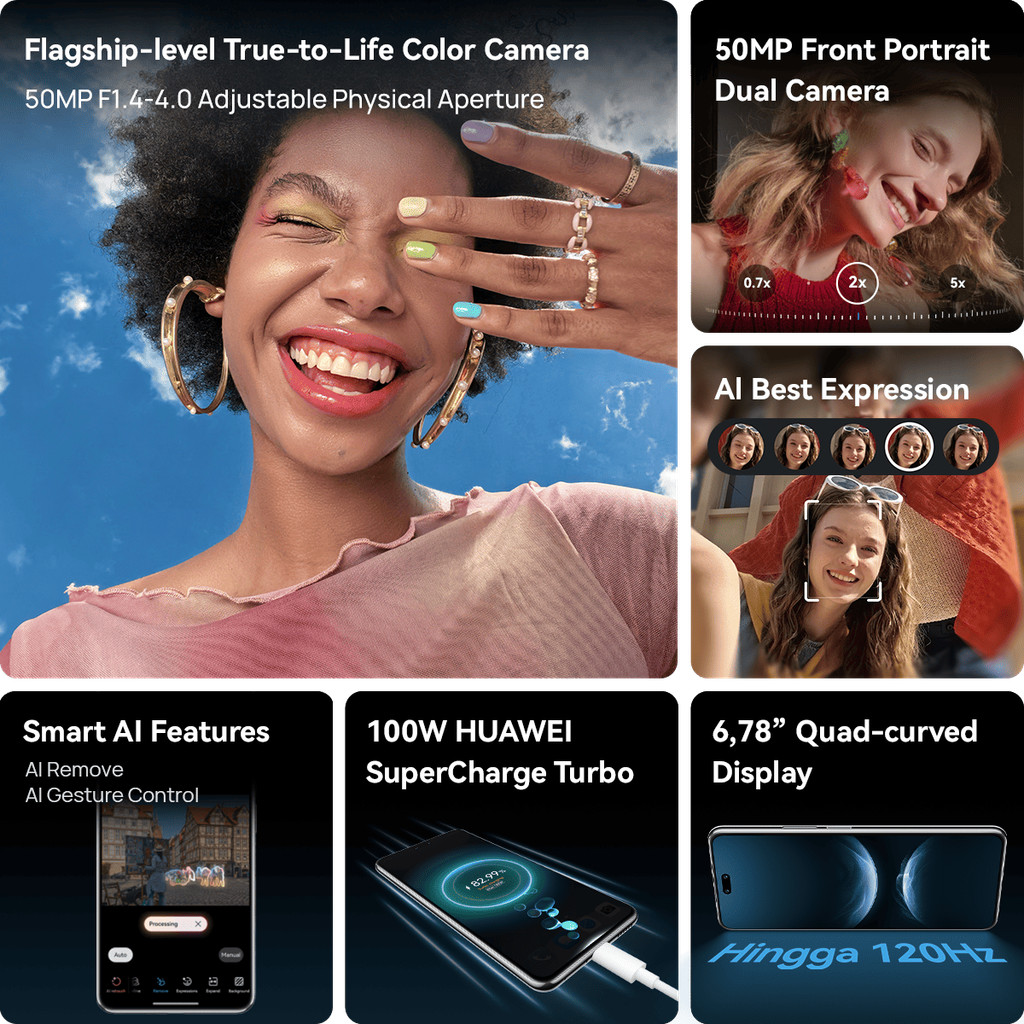 [8.8 s/d 20%*] HUAWEI nova 14 Pro Smartphone l True-to-Life Color Camera / 50 MP Front Dual Camera l Smart AI / 100W - Gambar 3