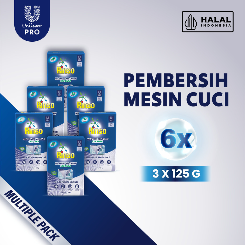Rinso Washing Machine Cleaner Pembersih Mesin Cuci 3x125gr - x6