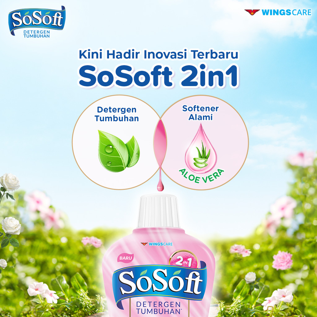 Sosoft Deterjen Cair Sweet Peony Natural Perfume Botol 700 gr x2 - Gambar 3