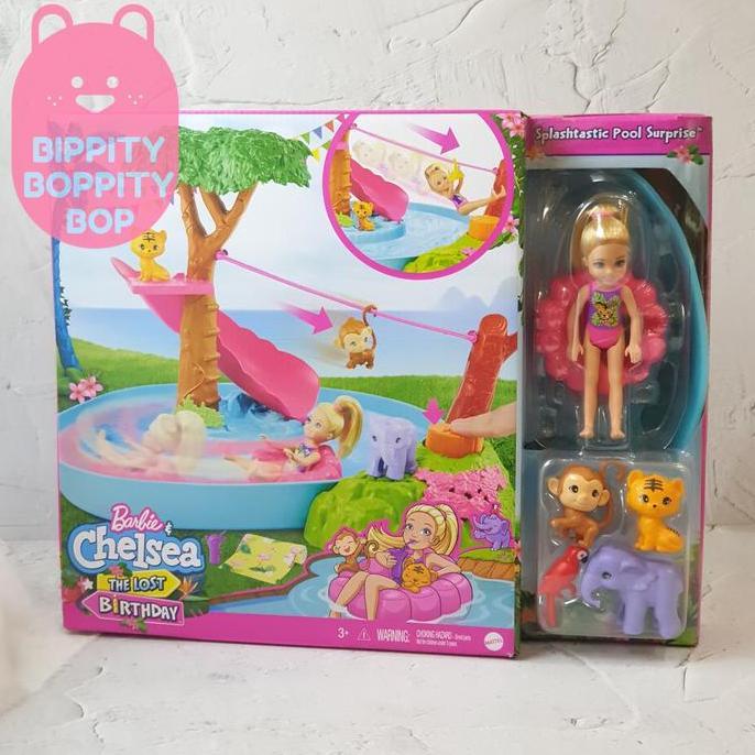 Barbie & Chelsea The Lost Birthday Splashtastic Pool Surprise Playset ...