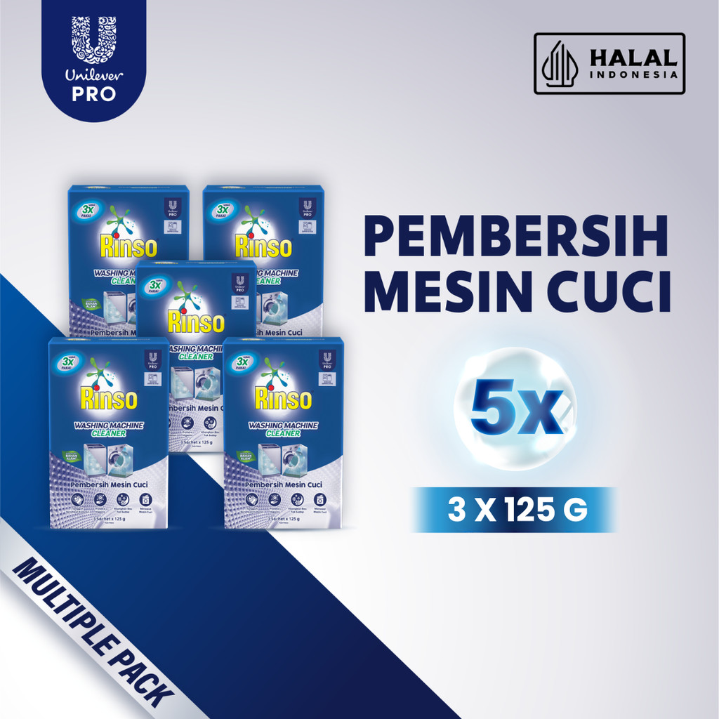 Rinso Washing Machine Cleaner Pembersih Mesin Cuci 3x125gr - x5