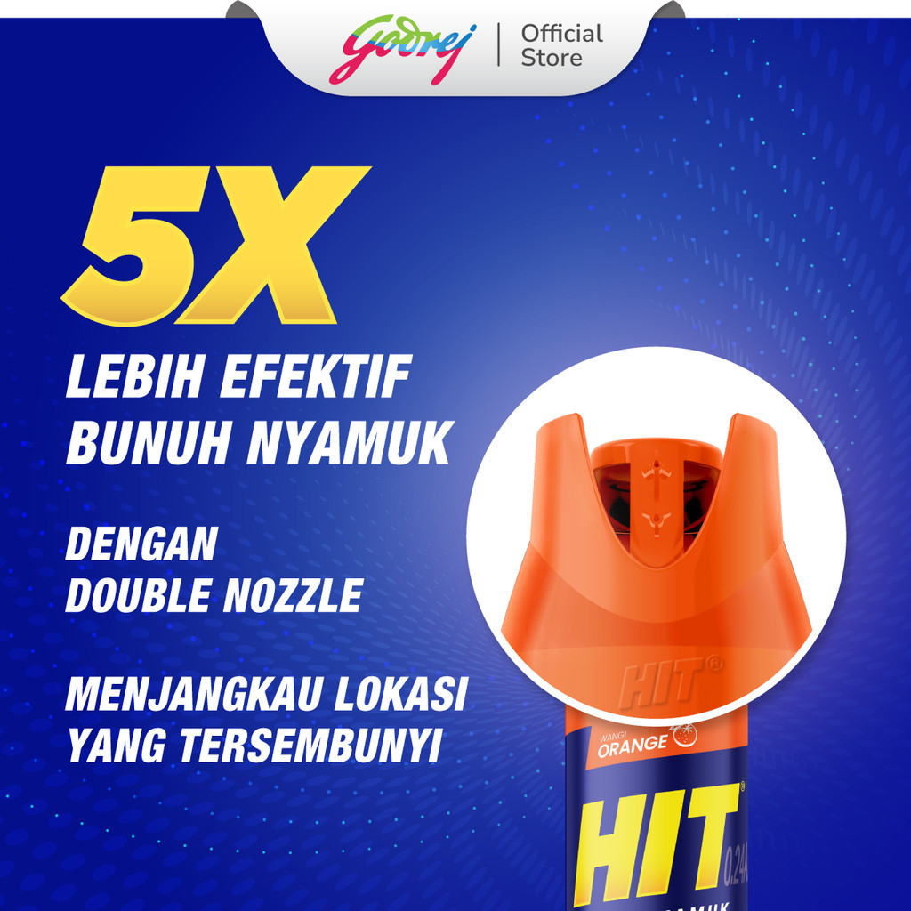 Hit Aerosol Orange 600ml x2 - Obat Nyamuk - Bunuh Nyamuk Penyebab Demam Berdarah (DBD) - Gambar 2