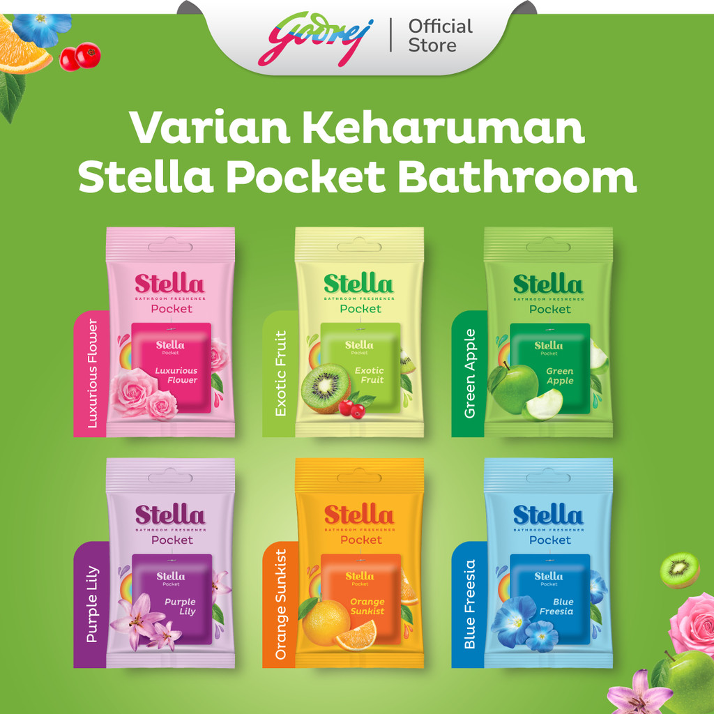 Stella Pocket Bathroom Green Apple 10 gr x4 - Pengharum Kamar Mandi - Gambar 3