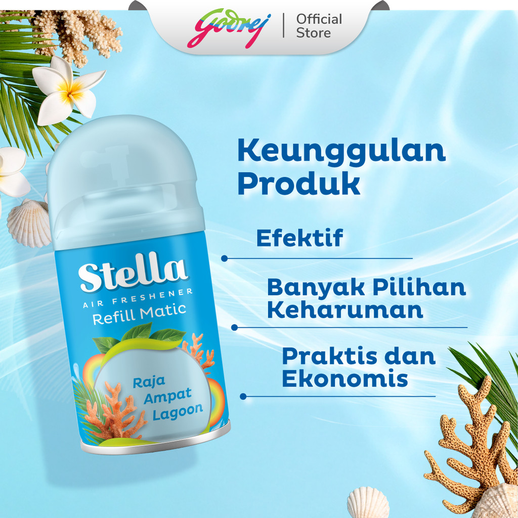 Stella Refill Matic Raja Ampat Lagoon 160ml x2 - Pengharum Ruangan Otomatis - Gambar 2