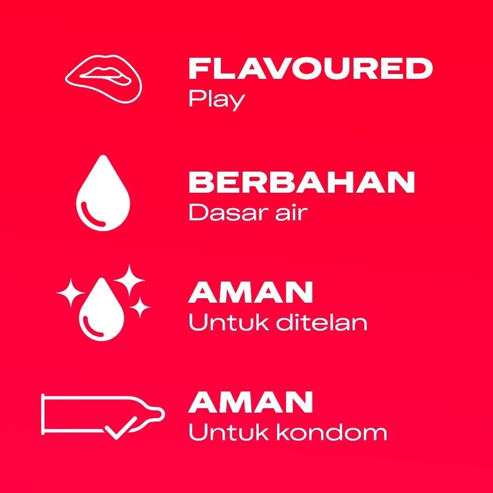 Durex Play Sweet Strawberry Lubricant Gel - 50ml (6 pcs) (Pelumas Berbahan Dasar Air, Dengan Rasa & Aroma Strawbery. Aman tertelan & Aman digunakan Bersama Kondom) - Gambar 4