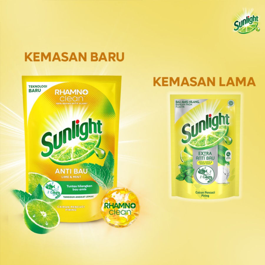 Sunlight Sabun Cuci Piring Anti Bau 600gr x3 - Gambar 2