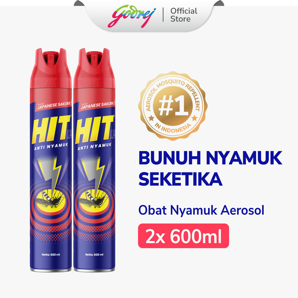 Hit Aerosol Japanese Sakura 600ml x 2 - Obat Nyamuk - Bunuh Nyamuk Penyebab Demam Berdarah (DBD)
