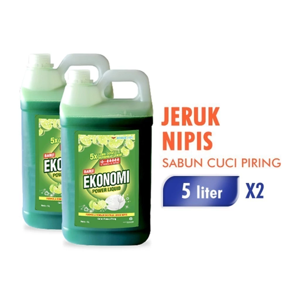 Ekonomi Sabun Cuci Piring Jeruk Nipis Jerigen 5 Liter x2 - Gambar 3