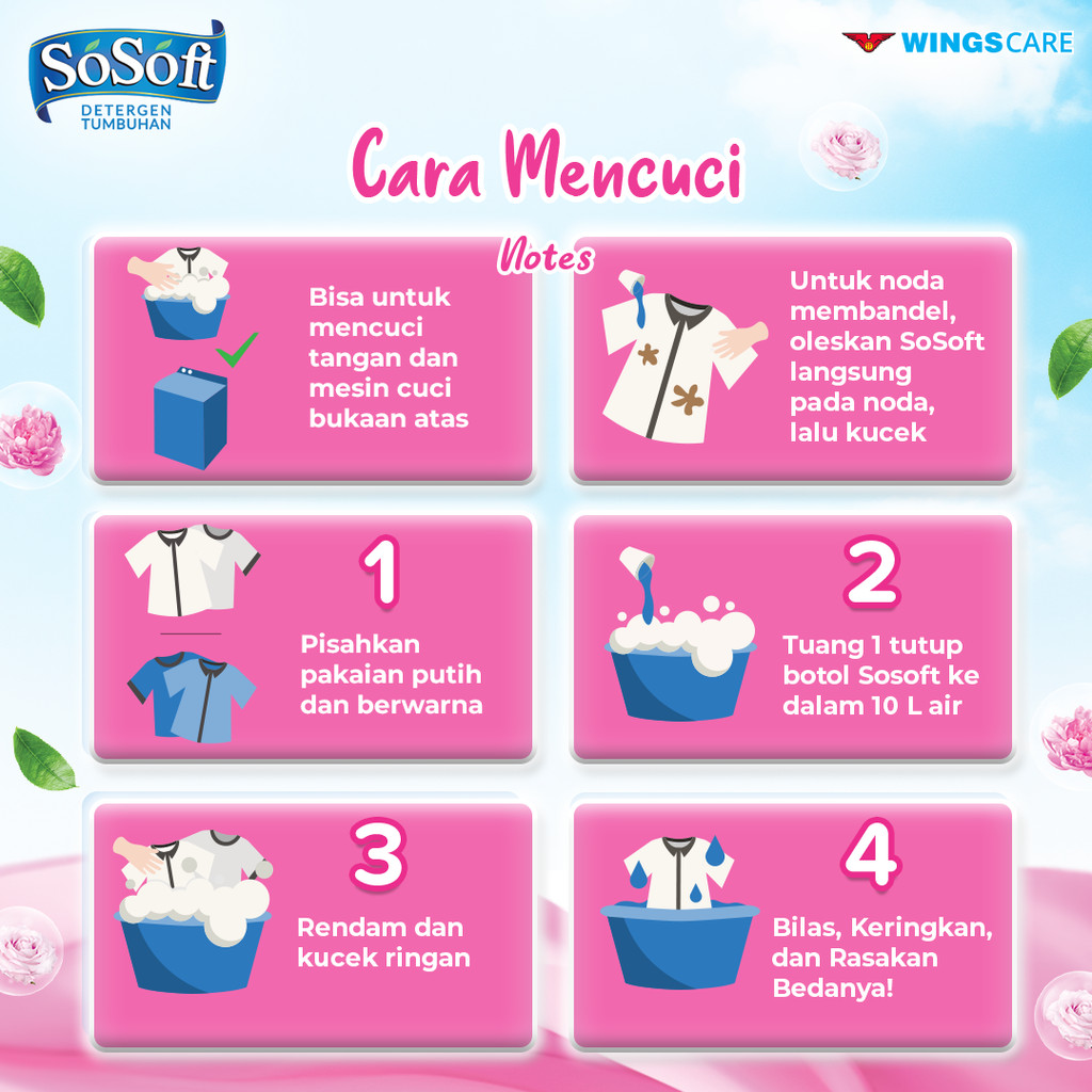 Sosoft Deterjen Cair Sweet Peony Natural Perfume Botol 700 gr x2 - Gambar 4