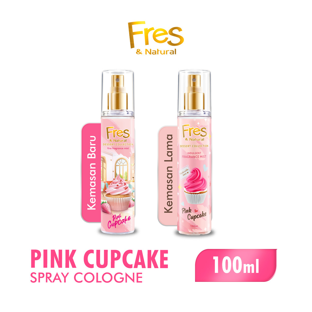 Fres & Natural Spray Cologne Dessert Pink Cupcake Botol 100 ml x3 - Gambar 2