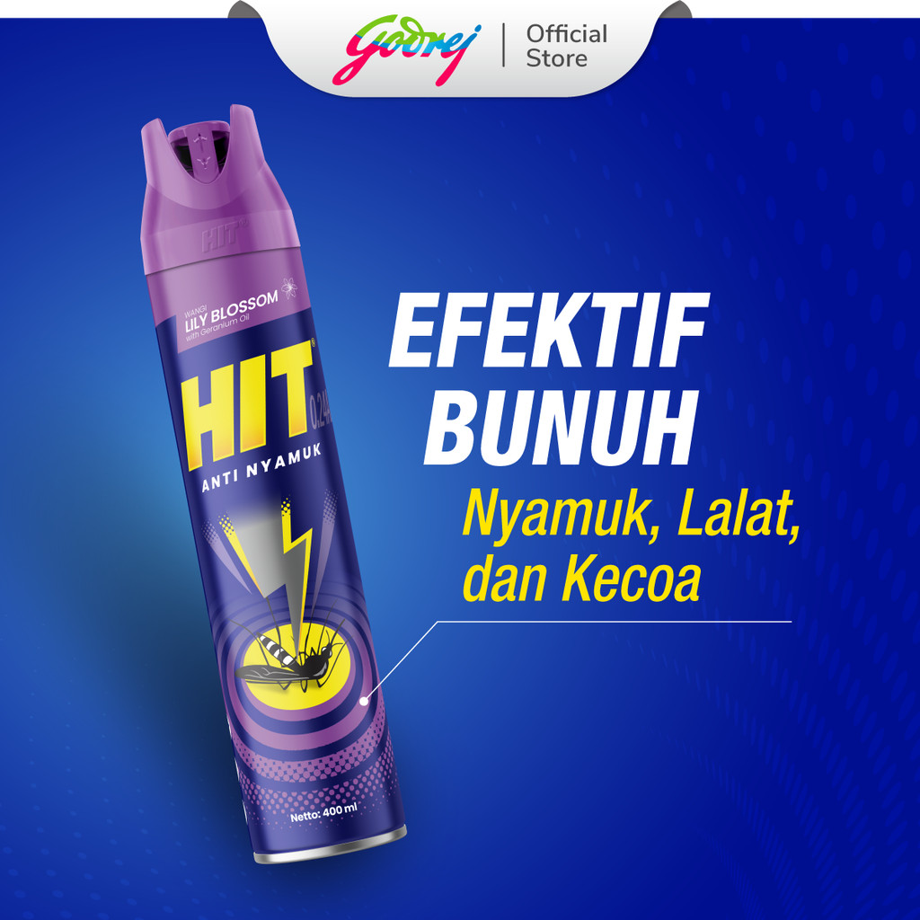 HIT Aerosol Lily Blossom 750ml x 2 - Obat Nyamuk - Bunuh Nyamuk Penyebab Demam Berdarah (DBD) - Gambar 3