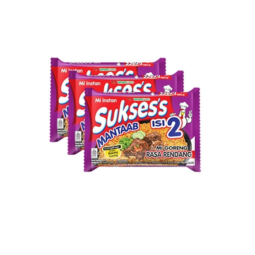 Suksess Mie Instan Goreng Rendang Bag 132 gr x3 - Gambar 3