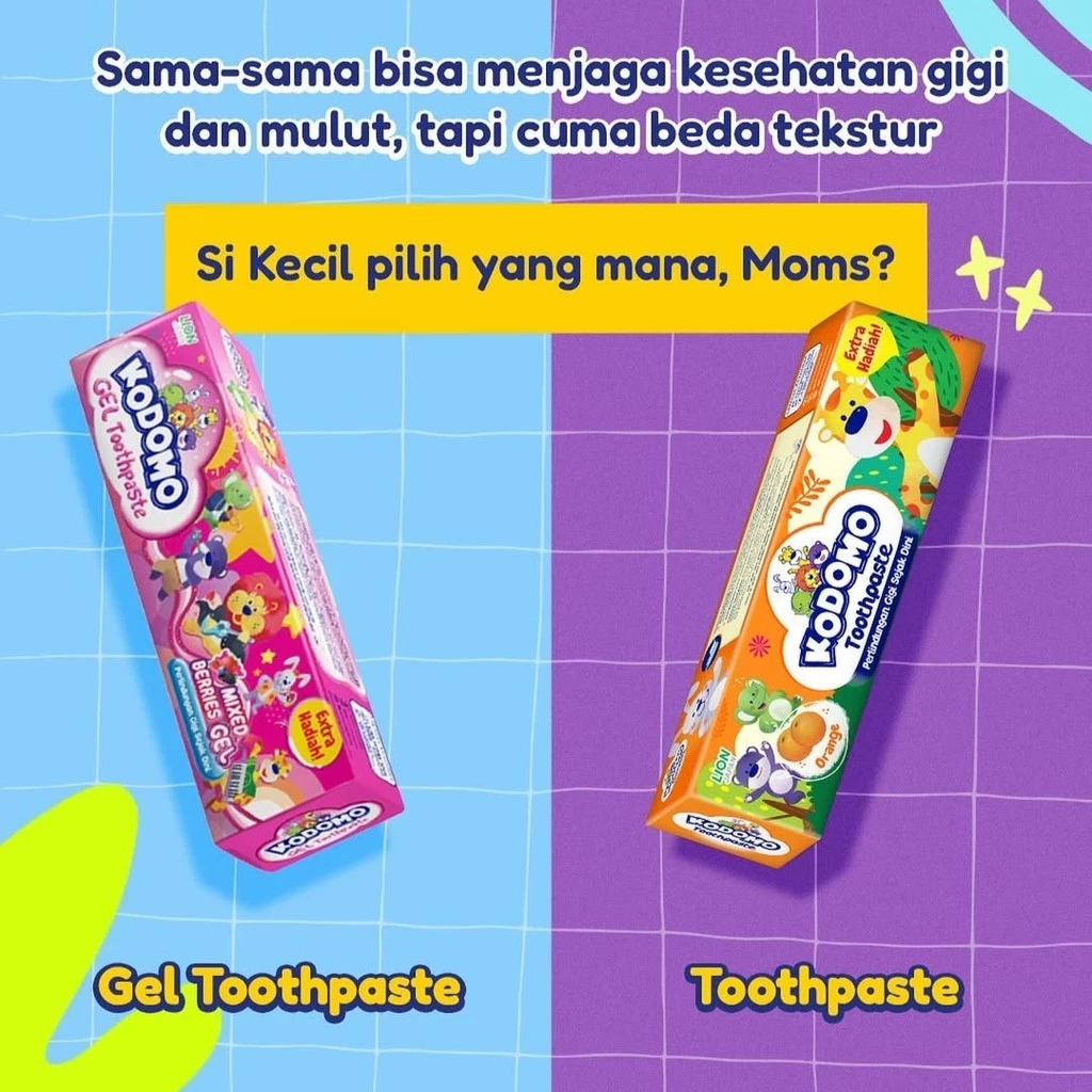 Kodomo Pasta Gigi Gel Mixed Berries Tube 45 gr x3 - Gambar 3