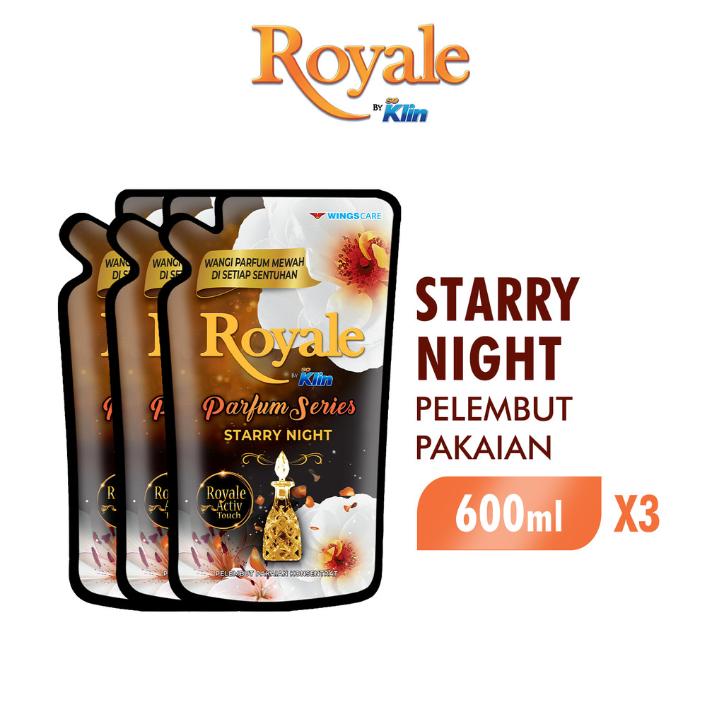 Royale Parfum Series Pelembut dan Pewangi Pakaian White Starry Night 600 ml x3