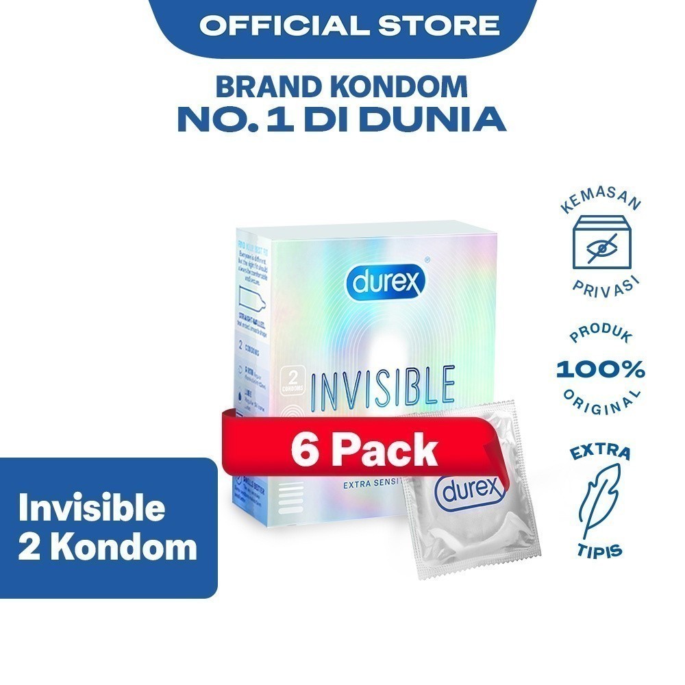 Durex Invisible Kondom Super Tipis Kondom Aman Pria 2s (6 pcs) - Condom with Lubricant - Gambar 3