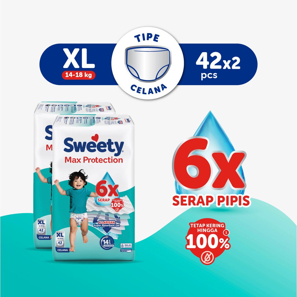 Sweety Silver Max Protection XL 42s x 2 Popok Celana Baby Diapers