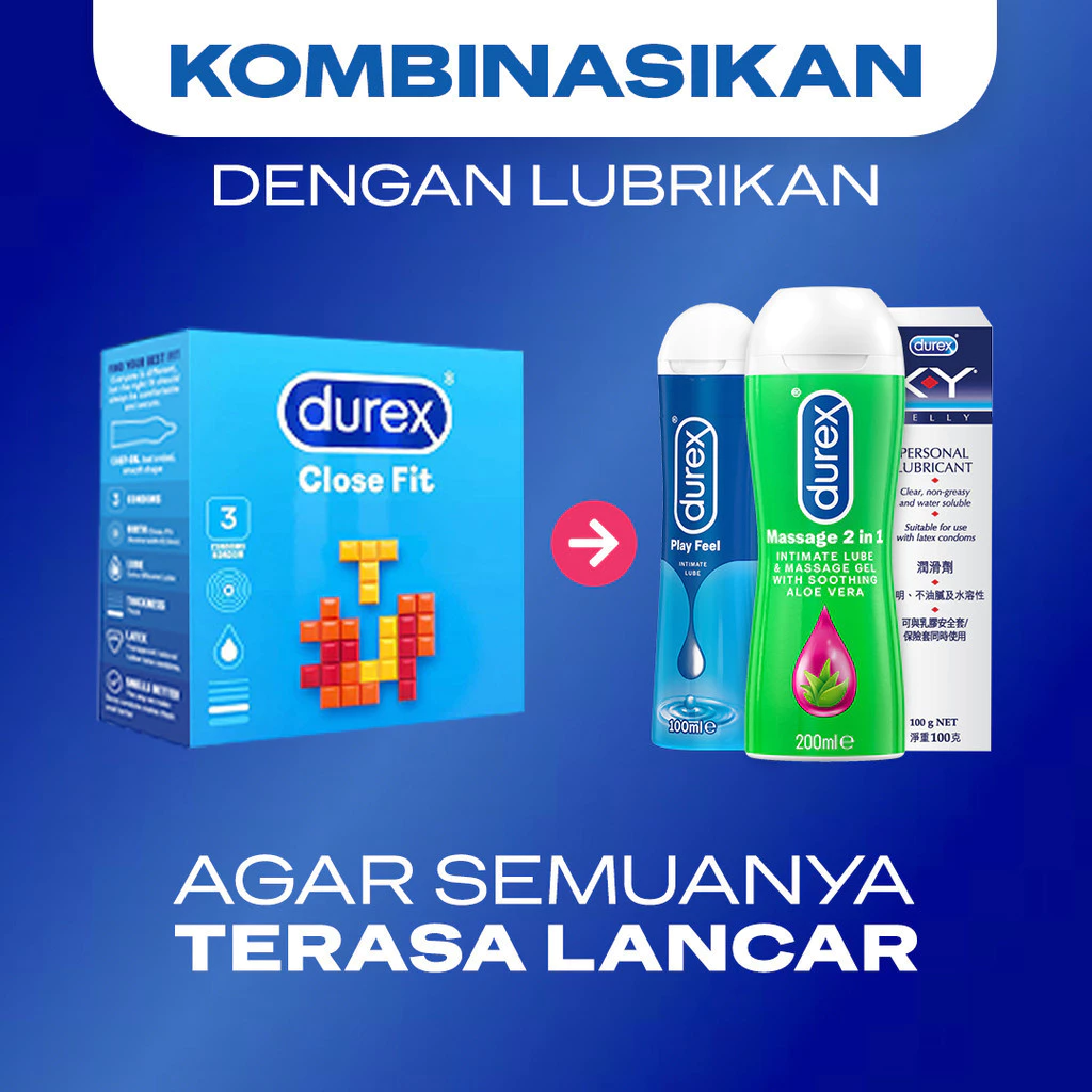 Durex Close Fit Easy On - 3s (2 pcs) (Kondom Pria Yang Lebih Ketat & Extra Lubricant Untuk Pengalaman Lebih Nyaman Sekaligus Memberikan Rasa Aman, Alat Kontrasepsi) - Gambar 4