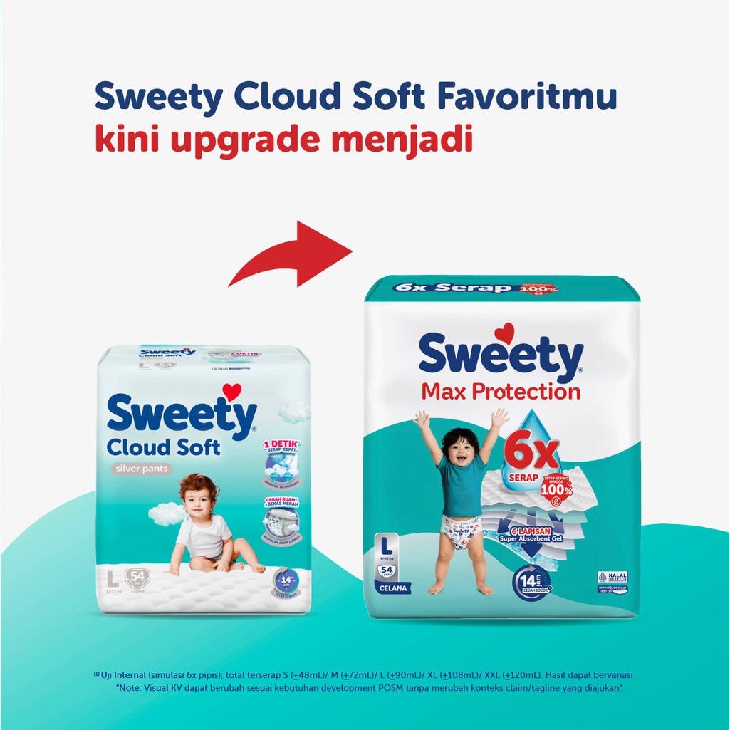 Sweety Silver Max Protection L 54s x 3 Popok Celana Baby Diapers - Gambar 2