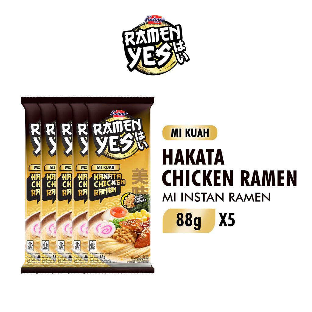 Ramenyes Mie Instan Kuah Hakata Chicken Bag 88Gr x5