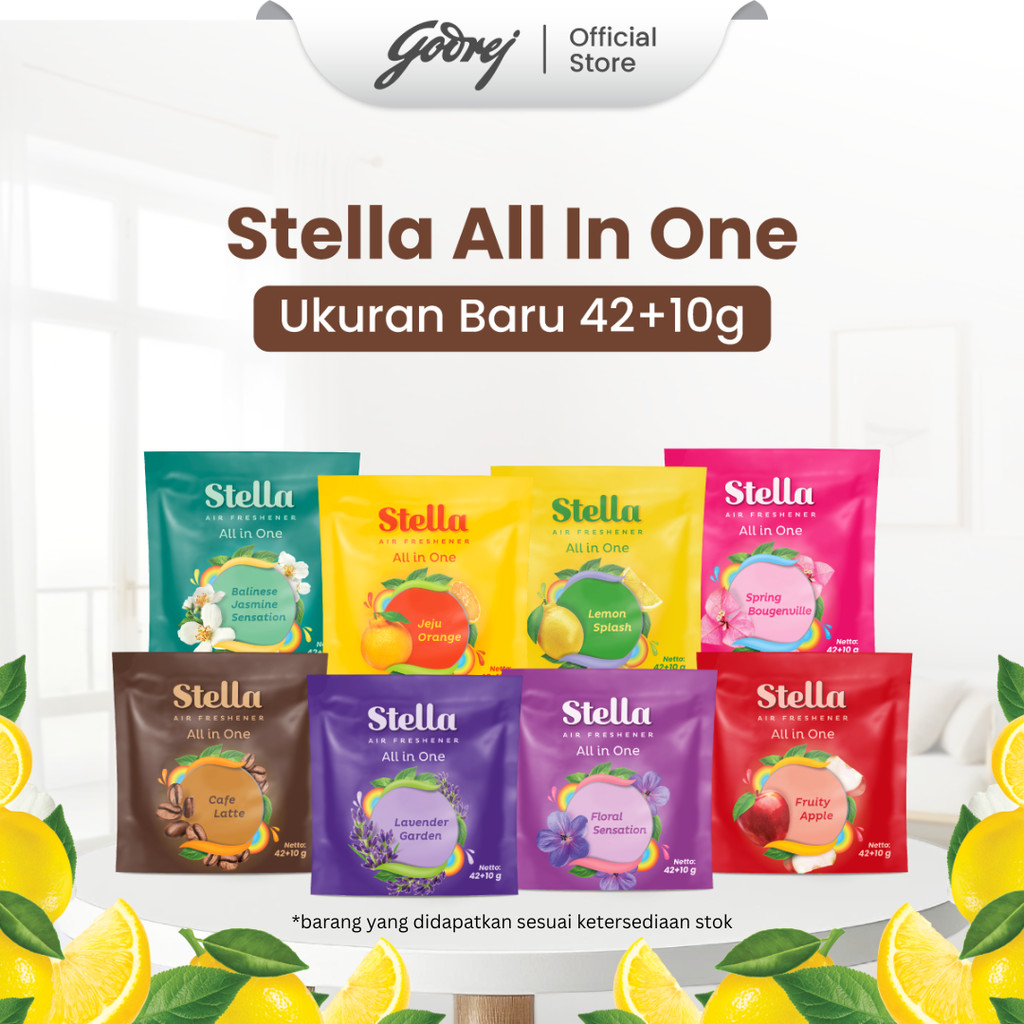 Stella All In One Lemon Splash 42+10gr x2 - Pengharum Ruangan - Gambar 2