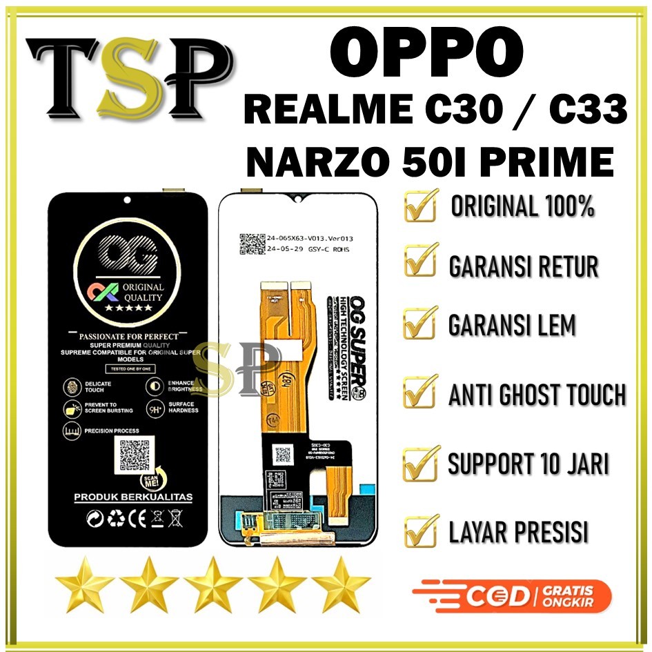 ORIGINAL LCD REALME C30 / C33 / NARZO 50I PRIME ORIGINAL FULLSET TOUCHSCREEN ORIGINAL 100% HIGH QUALITY